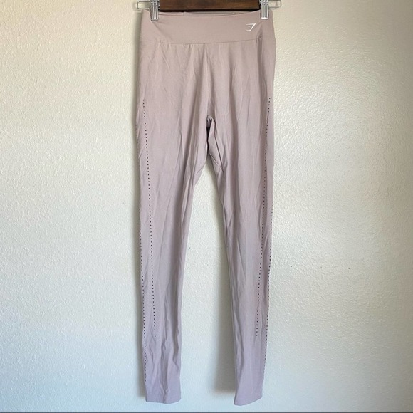 Gymshark Laser Cut Tights Taupe Medium - Picture 7 of 10